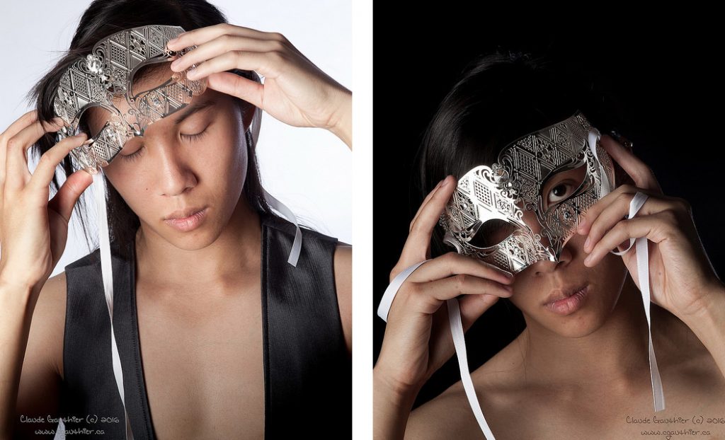 Model Curtis Leung with  mask